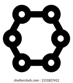 
Ring network topology, data travels around the ring in one direction 
