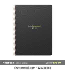 Ring notebook with black cover. Vector design.