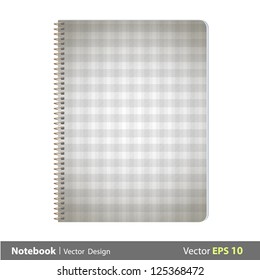 Ring notebook with fabric cover. Vector design.
