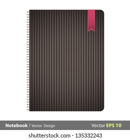 Ring notebook with recycled cover. Vector design.