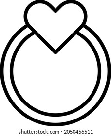 Ring Outline Vector Icon Design

