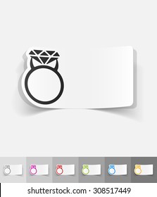 ring paper sticker with shadow. Vector illustration