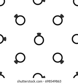 Ring pattern repeat seamless in black color for any design. Vector geometric illustration