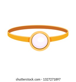 Ring with pearl. Gold, diamond, engagement. Jewelry concept. Vector illustration can be used for topics like gift, precious stone, gem