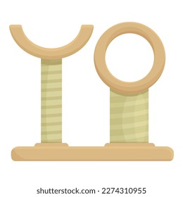 Ring pet post icon cartoon vector. Cat house. Furniture animal