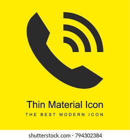 Ring phone auricular interface symbol with lines of the sound bright yellow material minimal icon or logo design