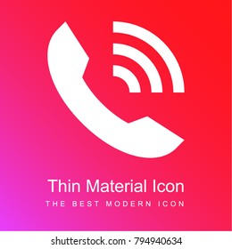 Ring phone auricular interface symbol with lines of the sound red and pink gradient material white icon minimal design