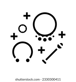 ring piercing glyph icon vector. ring piercing sign. isolated symbol illustration
