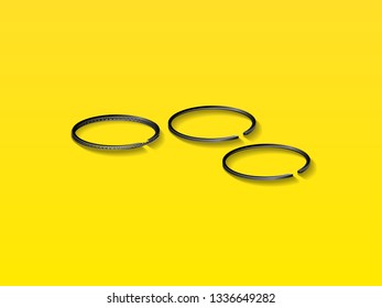 Ring Piston Or Piston Ring Yellow Background