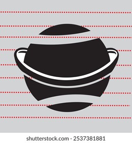 Icono plano del estilo del planeta del anillo aislado, planeta simple del anillo aislado