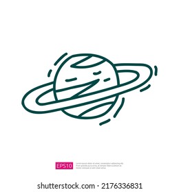 Ring Planet Saturn Doodle Symbol