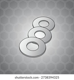 ring plate bolt image artwork handmade illustration
