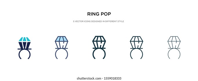 ring pop icon in different style vector illustration. two colored and black ring pop vector icons designed in filled, outline, line and stroke style can be used for web, mobile, ui