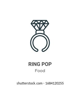 Ring pop outline vector icon. Thin line black ring pop icon, flat vector simple element illustration from editable food concept isolated stroke on white background