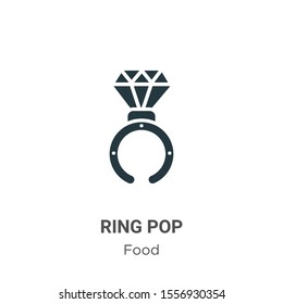 Ring pop vector icon on white background. Flat vector ring pop icon symbol sign from modern food collection for mobile concept and web apps design.