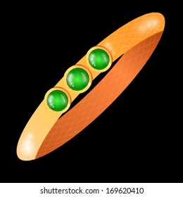 ring with precious stone on black background