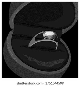 A ring with a precious stone. Vector illustration