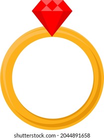 A ring with a precious stone. Vector illustration on the theme of beauty and fashion.