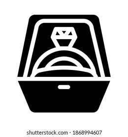 ring for propose marry glyph icon vector. ring for propose marry sign. isolated contour symbol black illustration