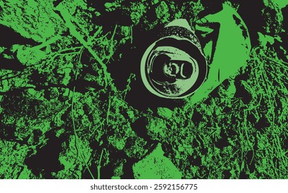 Ring pull drinks can crushed on ground abstract