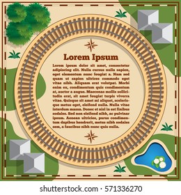 Ring Railway. View from above. Vector illustration.