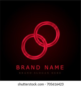 Ring red chromium metallic logo
