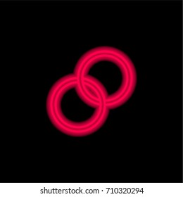 Ring red glowing neon ui ux icon. Glowing sign logo vector
