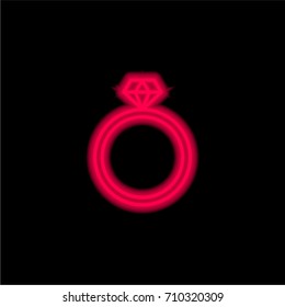 Ring red glowing neon ui ux icon. Glowing sign logo vector