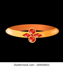 ring with red precious stone