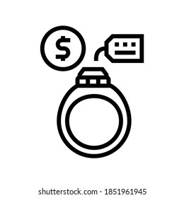 ring rental line icon vector. ring rental sign. isolated contour symbol black illustration