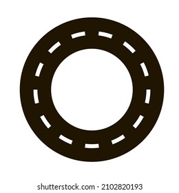 Ringstraße. Markup. Gebrochene Linie auf der Straße. Autobahn. Vektorgrafik.