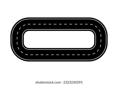 Ring road. Markup. Broken dotted line on the Highway. Vector illustration. stock image.