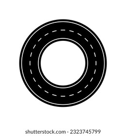 Ring road. Markup. Broken dotted line on the Highway. Vector illustration. stock image.