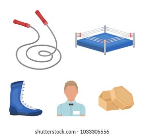 Ring, rope, referee, sneakers Boxing set collection icons in cartoon style vector symbol stock illustration web.