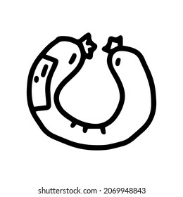 ring sausage line vector doodle simple icon