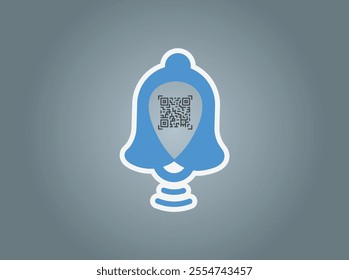 Ring  Scan Professional Bell Icon and QR Code Vector Art Concepts