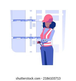 Ring scanner isolated concept vector illustration. Warehouse worker using wearable ring scanner in stock, wholesale business, foreign trade, smart inventory technologies vector concept.