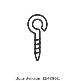 Ring screw. linear icon. Line with editable stroke