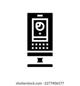 ring security camera garage tool glyph icon vector. ring security camera garage tool sign. isolated symbol illustration