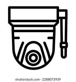 ring security camera garage tool line icon vector. ring security camera garage tool sign. isolated contour symbol black illustration