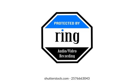 Ring Security Yard Sign , black and blue isolated silhouette