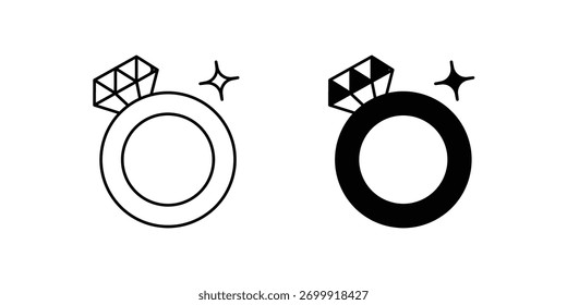 Icono de conjunto de anillo con fondo blanco Vector Ilustración de stock
