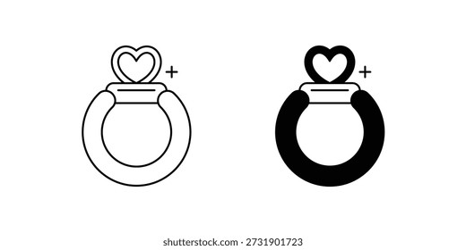 Icono de conjunto de anillo con fondo blanco Vector Ilustración de stock