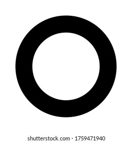 forma de anillo con color negro, fondo de círculo para logotipo o texto con diseño aislado plano y blanco.