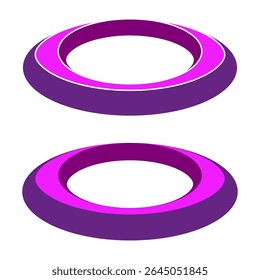 Ícone de forma de anel. Vetor rosa roxo. Layout abstrato circular. Mínima forma moderna.
