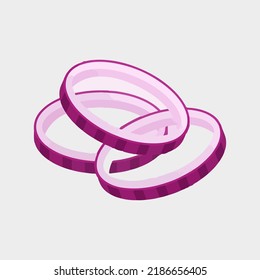 Ring Shaped Onion Slices In 3D Style.