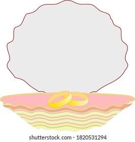 Ring in the shell on white background. VECTOR