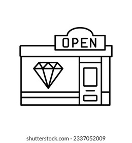 Ring shop Outline Vector Icon that can easily edit or modify

