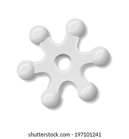 Ring with six rounded arms. Easy to change color.