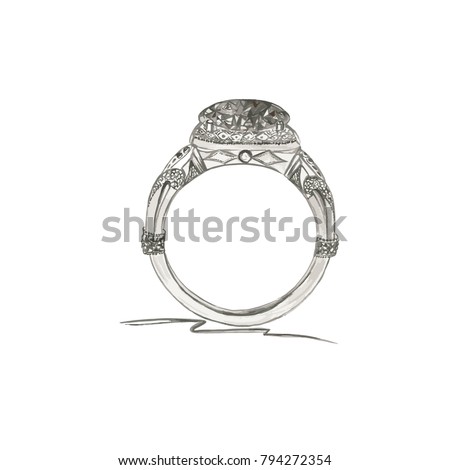 ring in sketch style, vector illustration